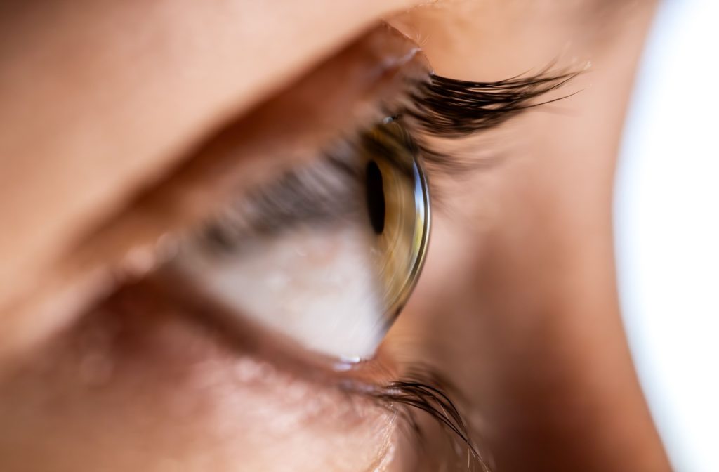 a close-up of a person's cornea thickness